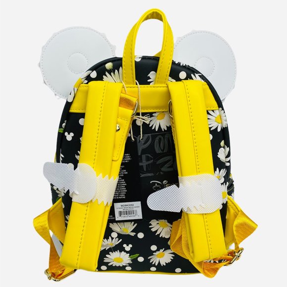 Loungefly Disney Minnie Mouse Daisies Mini Backpack, Ears, and Necklace Set - Picture 12 of 14